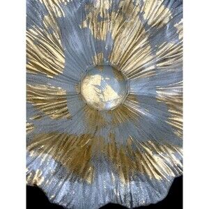 Michael Aram Tulip Look Alike Bowl, Gold with Silver bottom 14.5" x 3.5"